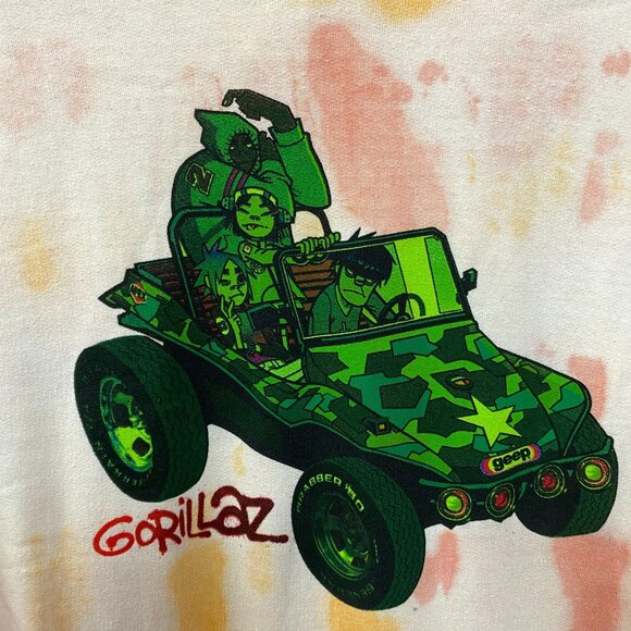 Gorillaz Self-Titled Album Cover Tie-Dye Hoodie Size Medium - Picture 3 of 4